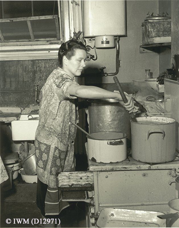 Poppy Kirk working in the Whitehall canteen during the war.