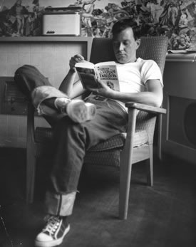 Joe in the flat at 25 Noel Rd in 1964 Courtesy The Leicester Mercury 