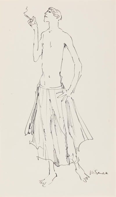 MAURICE SENDAK (1928-2012) Fashion study for Fire Island Times.