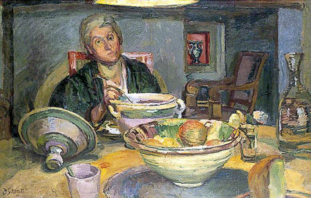 Helen Anrep in the Dining Room at Charleston, East Sussex