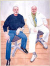 David Hockney - Portrait of Sully Bonnelly and Robert Littman 2002 | David  hockney, David hockney portraits, Hockney